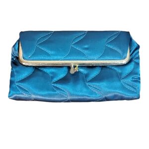 Vintage midcentury kisslock cosmetic bag with interior mirror